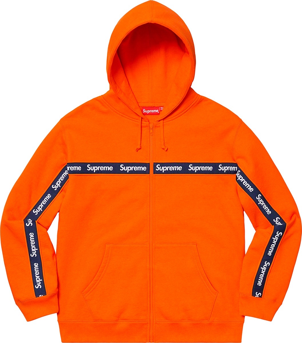 Text Stripe Zip Up Hooded Sweatshirt view 2